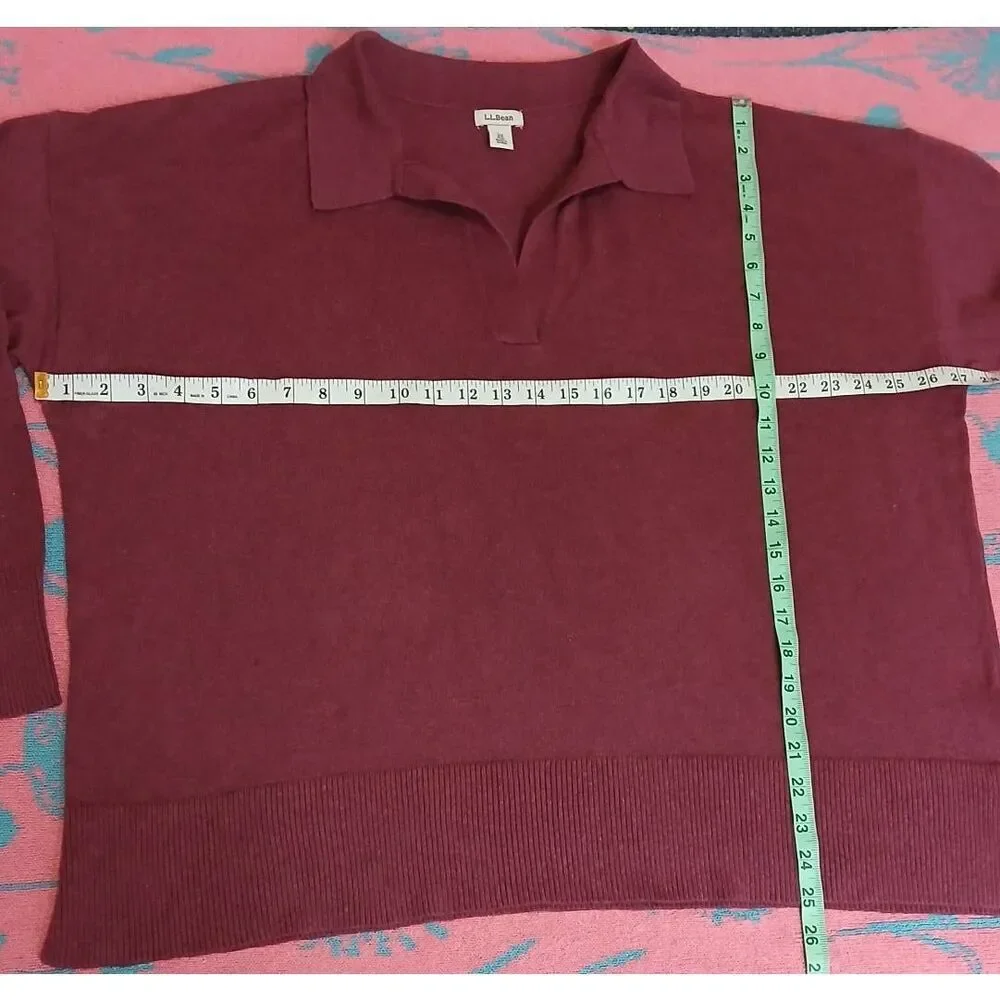 L.L bean womens plus size 2xl boxy sweater summer spring cotton cashmere
